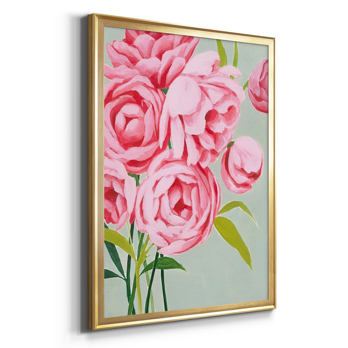 This Year's Peonies II - Modern Framed Canvas Print