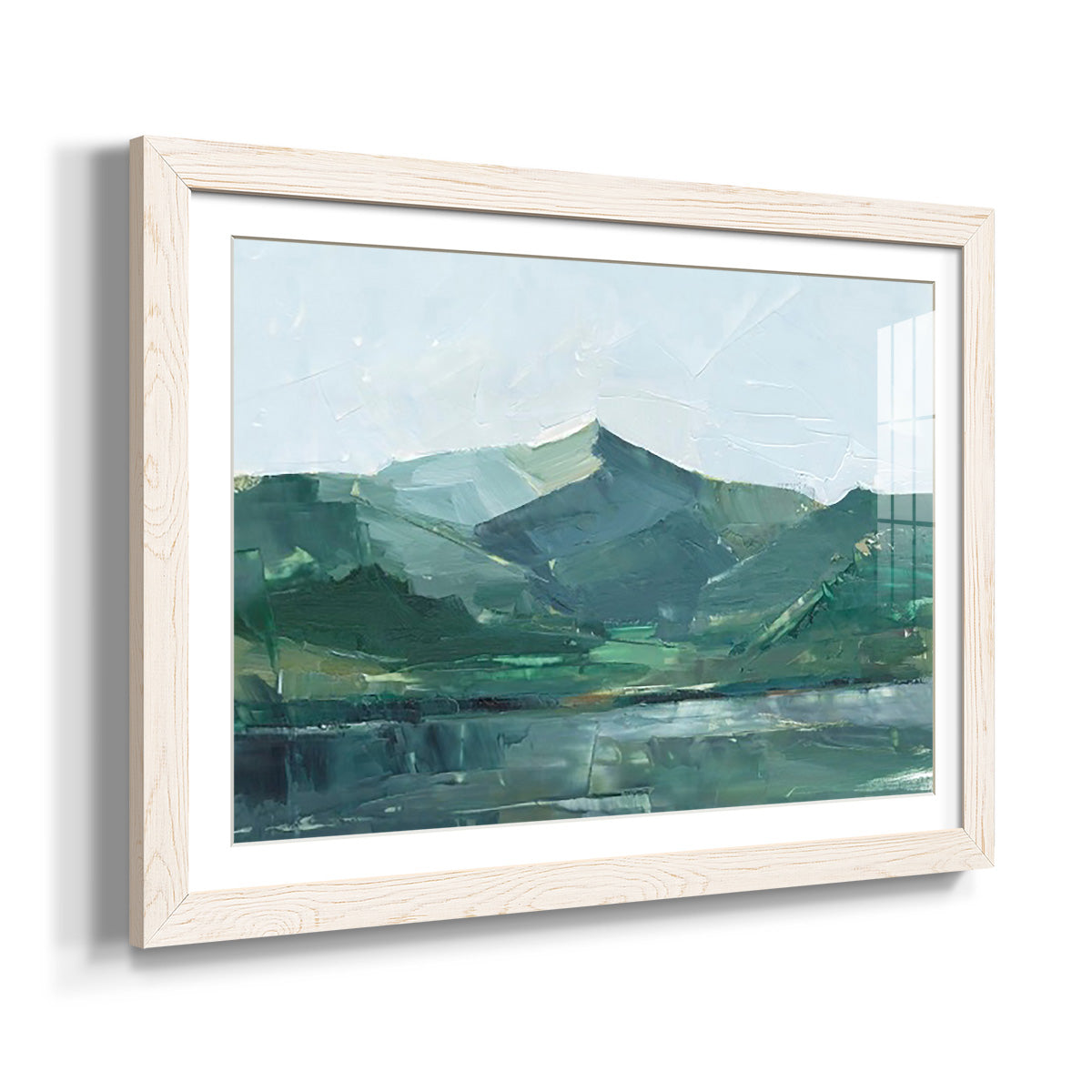 Green Grey Mountains I - Barnwood Framed Art Print