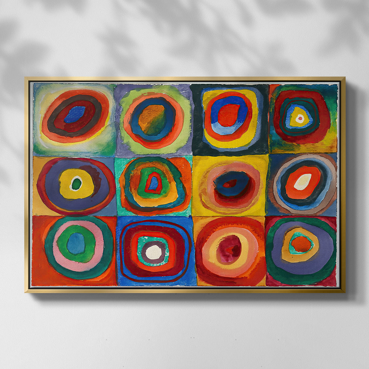 Color Study: Squares with Concentric Circles, 1913 - Floater Framed Canvas Print