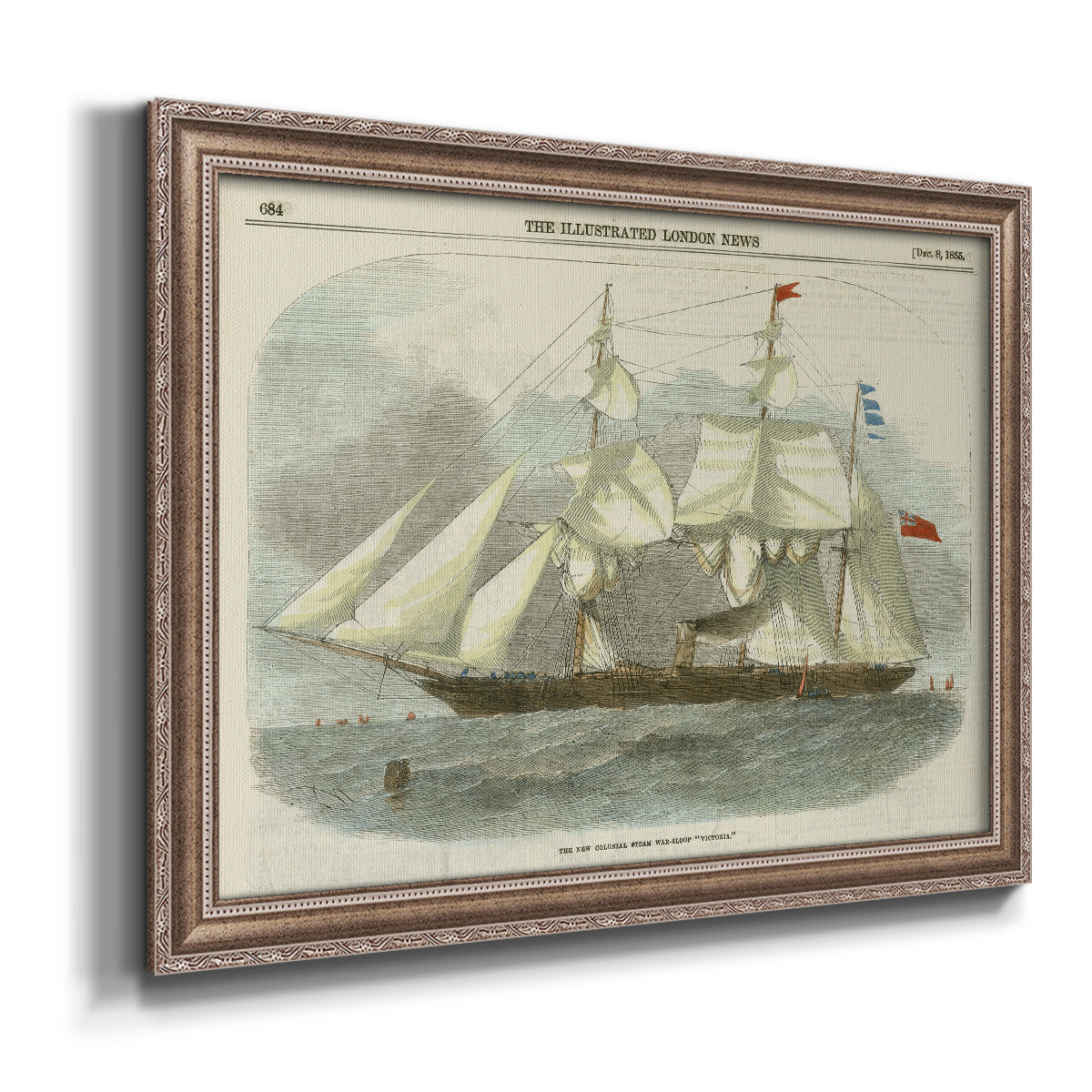 Antique Clipper Ship III Premium Framed Canvas- Ready to Hang