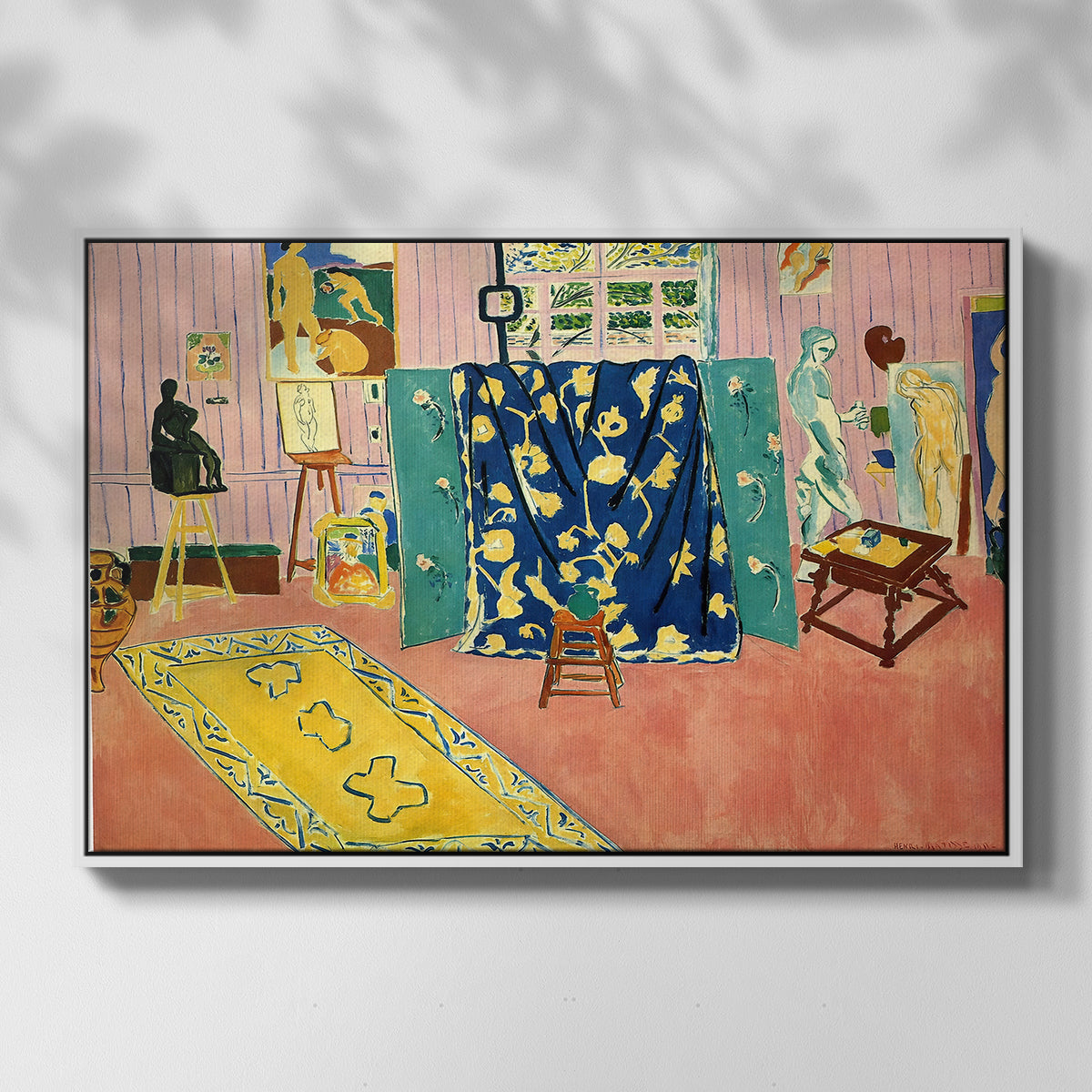 The Pink Studio (L'Atelier Rose), 1911 - Floater Framed Canvas Print
