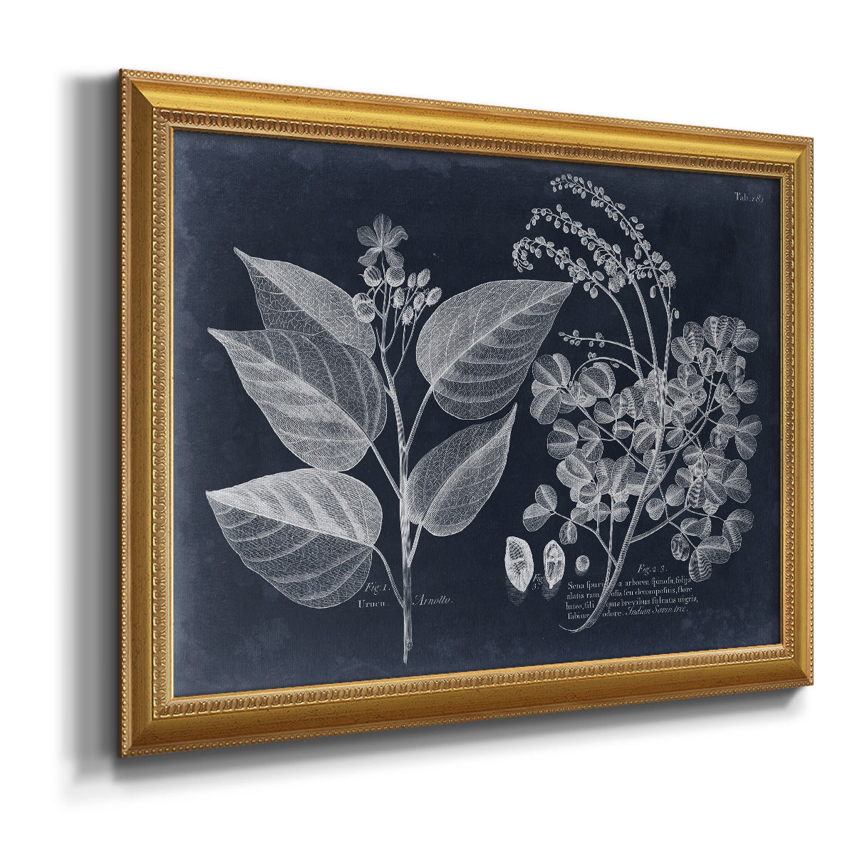 Foliage on Navy III Premium Framed Canvas- Ready to Hang