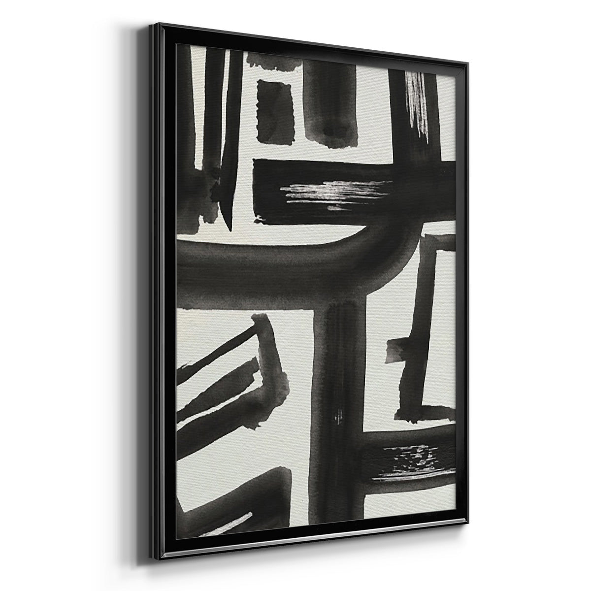 Inkwell Intersect II - Modern Framed Canvas Print