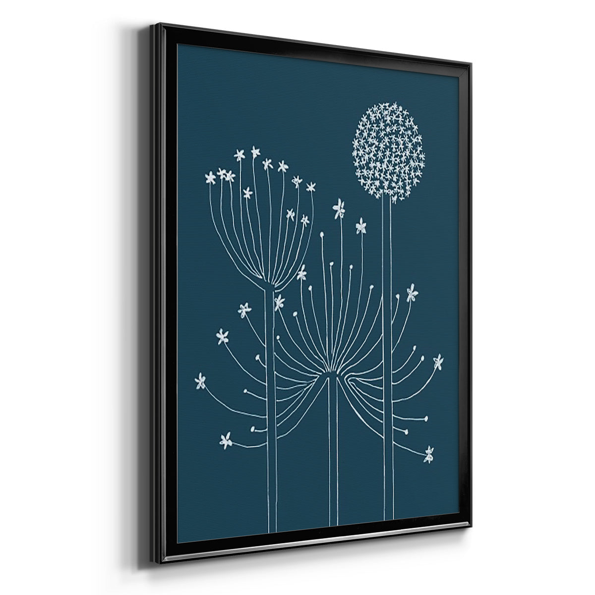 Graphic Alliums II - Modern Framed Canvas Print