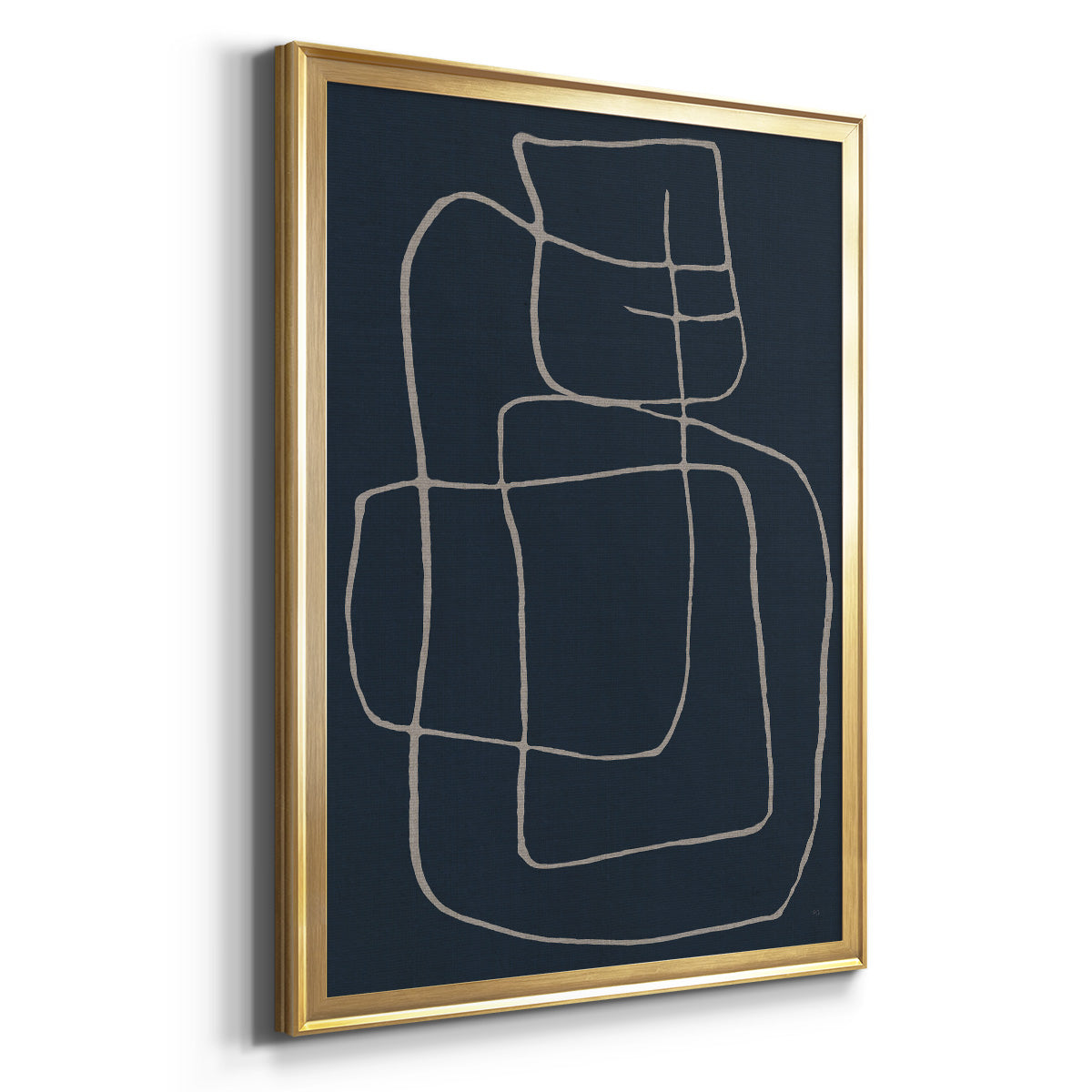 Shapes and Night Sky II - Modern Framed Canvas Print