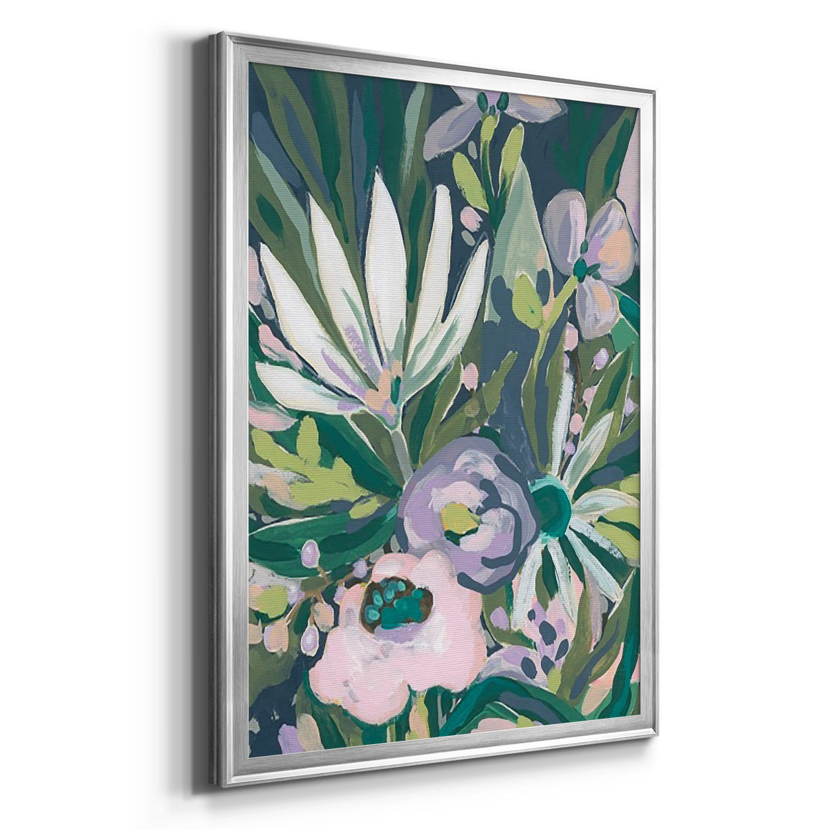 Purple Jungle Garden I - Modern Framed Canvas Print