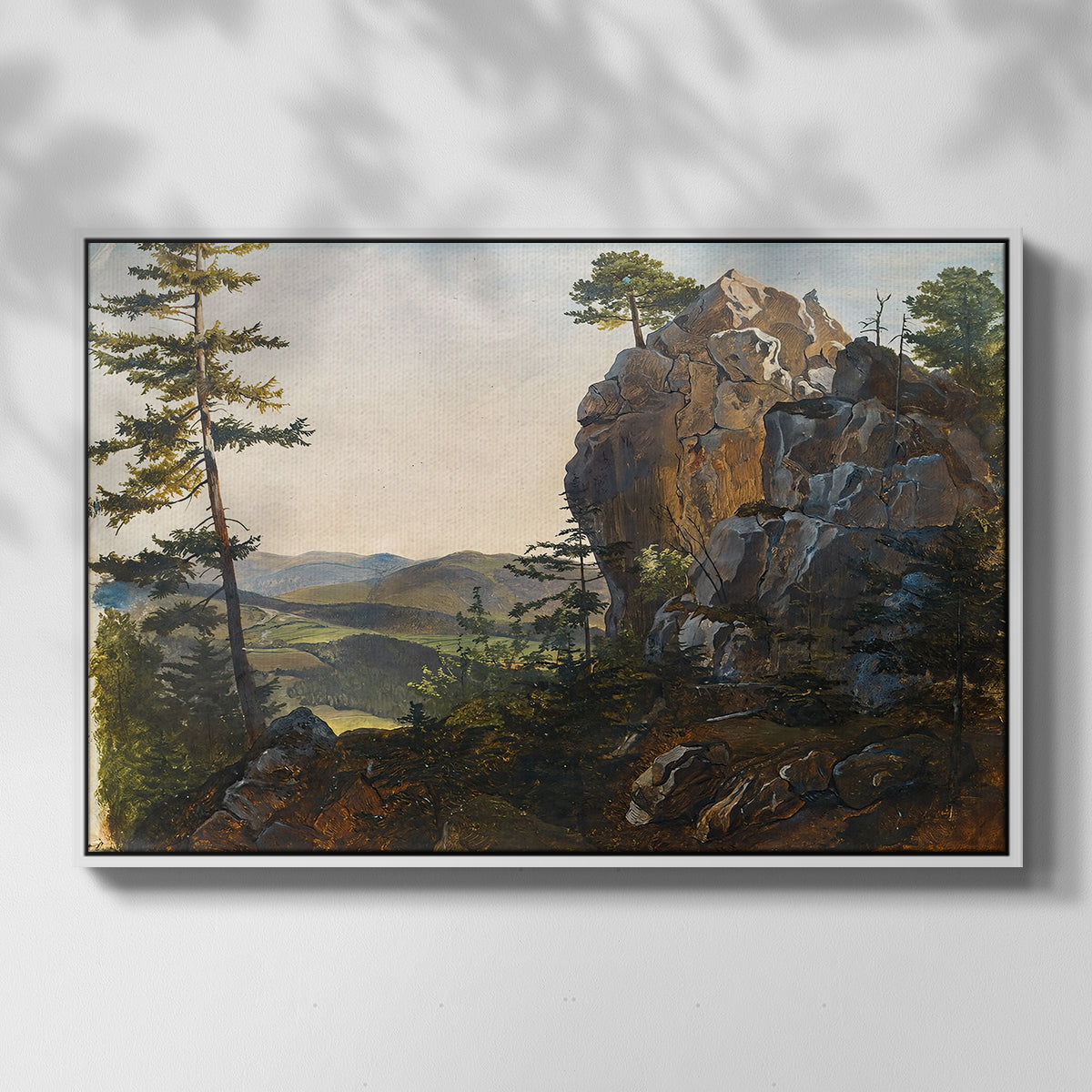 Landscape with the Balbersteine near Miesenbach, 1839 - Floater Framed Canvas Print