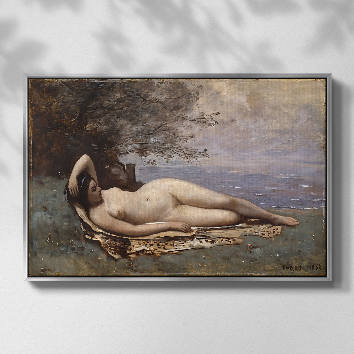 Bacchante by the Sea, 1865 - Floater Framed Canvas Print
