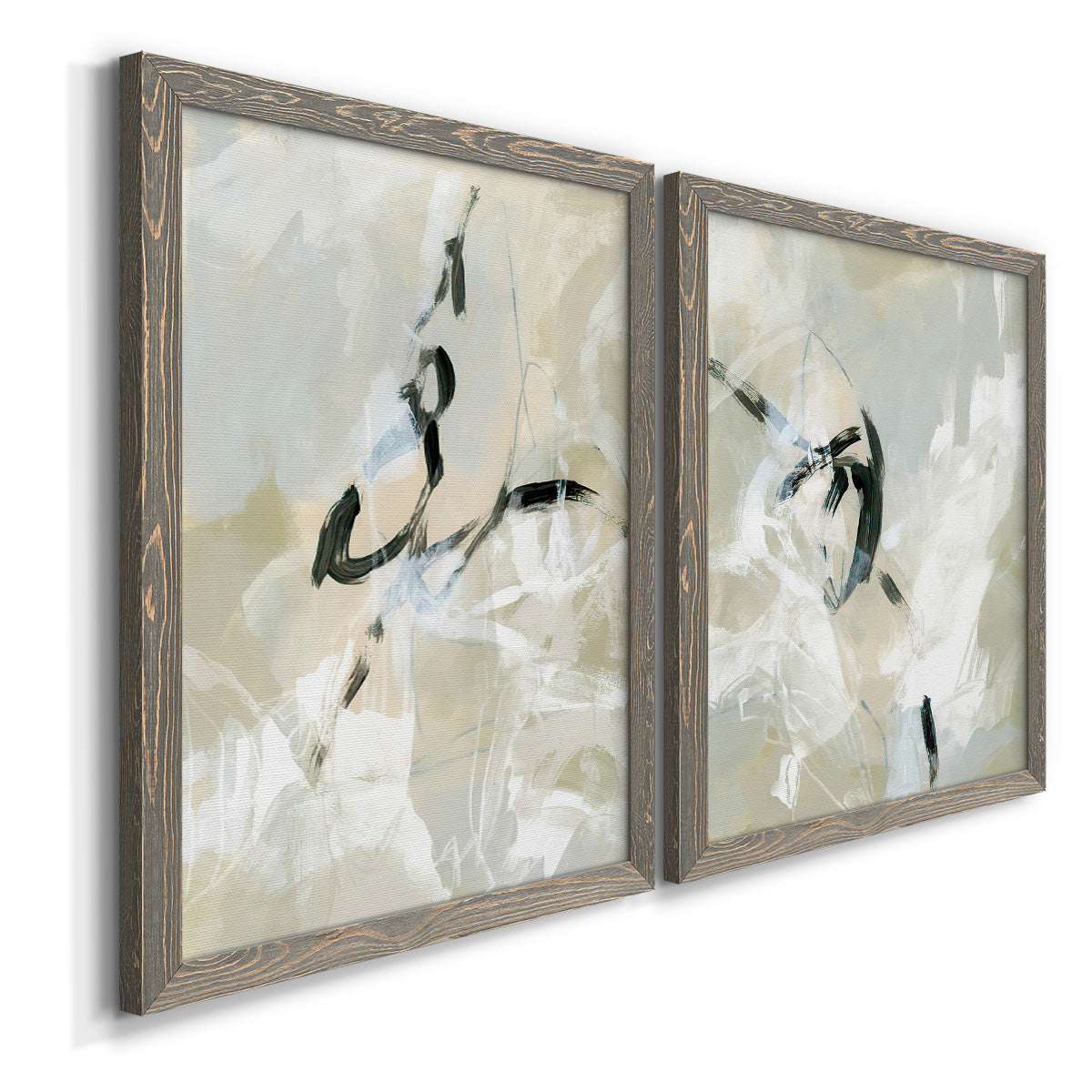 Scribble Veil I - Premium Framed Canvas 2 Piece Set - Ready to Hang