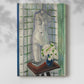 Canvas art print of a layered composition with sculpture and floral elements with a soft shadow on a white background.