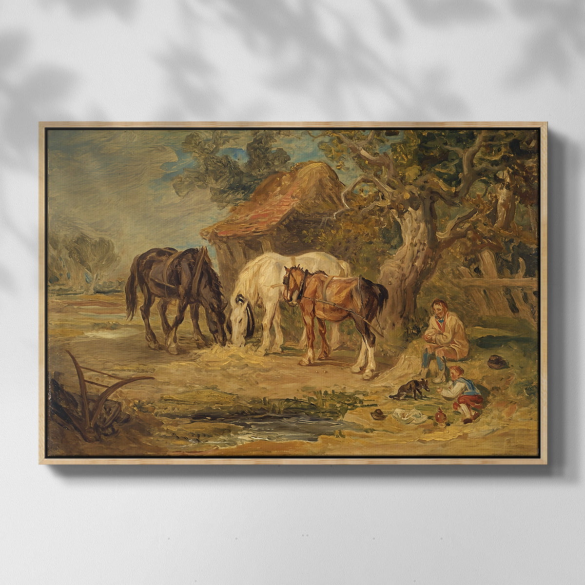 The Midday Meal, 1835 - Floater Framed Canvas Print