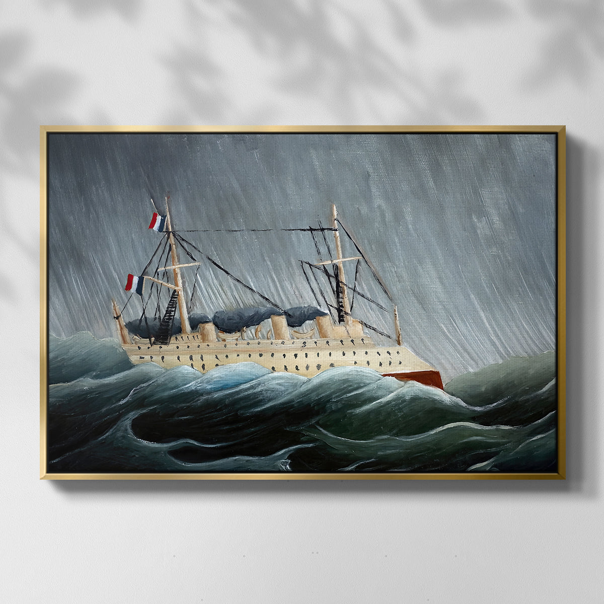 A Ship in the Storm, c. 1899 - Floater Framed Canvas Print