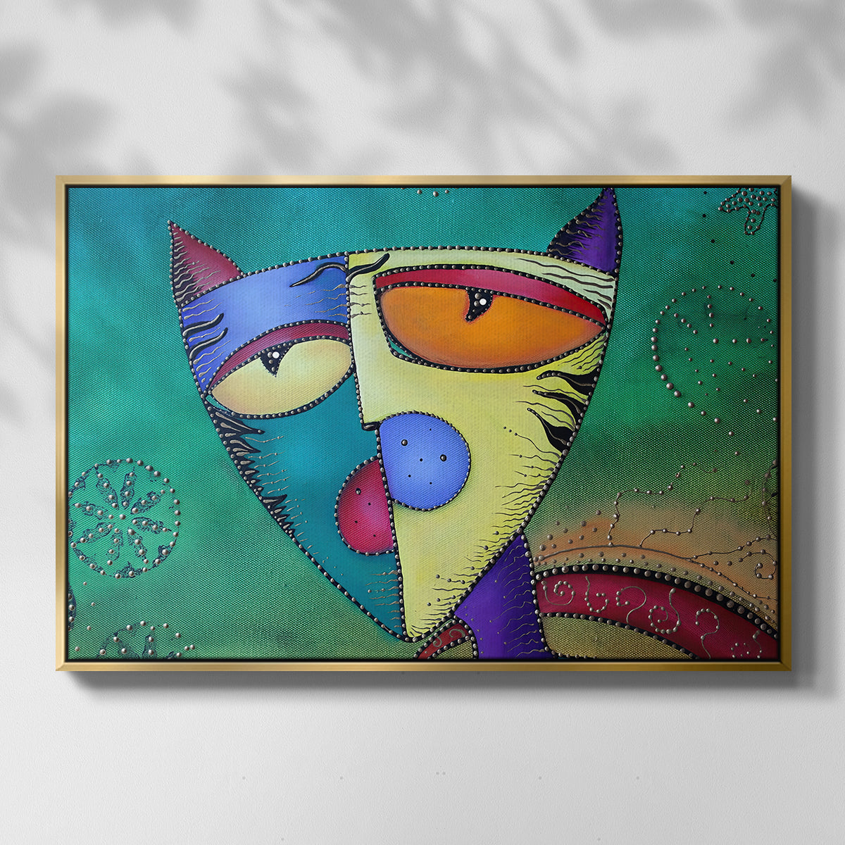 Celestial Cat - Floater Framed Canvas Print