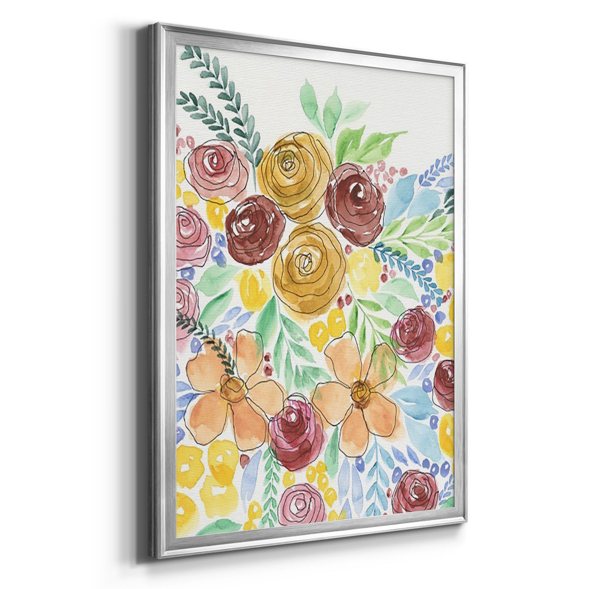 Flower Carousel I - Modern Framed Canvas Print