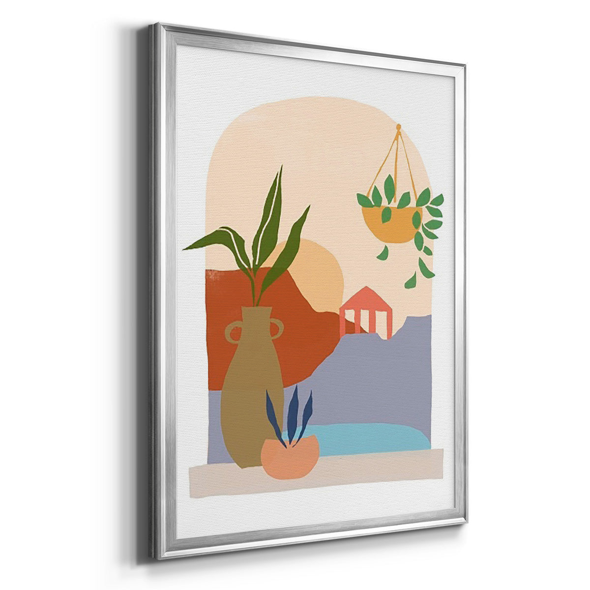 Paper Scene II - Modern Framed Canvas Print
