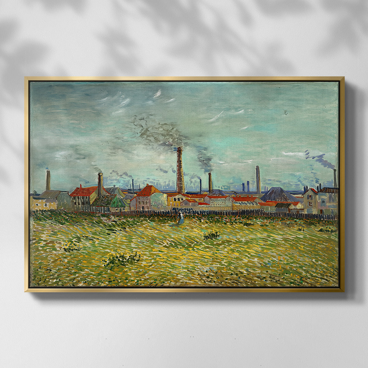 Factories at Clichy, 1887 - Floater Framed Canvas Print