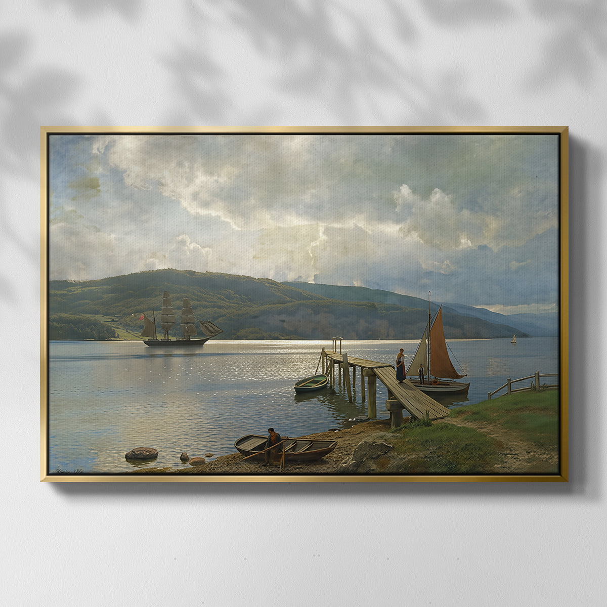 The Jetty at Feste near Moss, 1898 - Floater Framed Canvas Print
