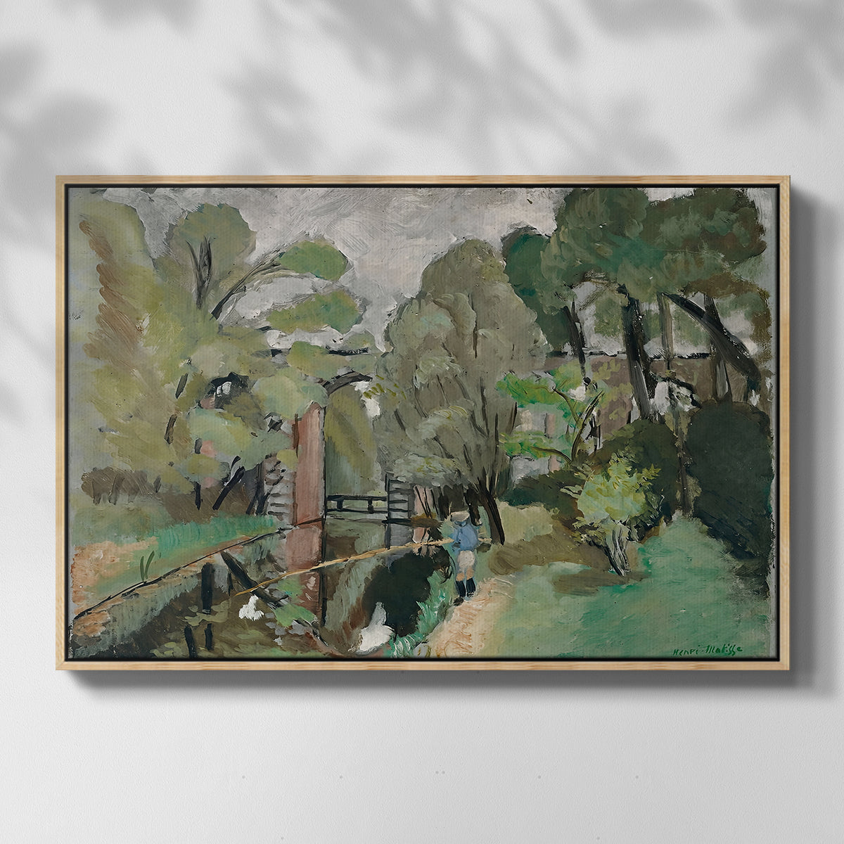 The Little Fisherman, Maintenon, 1918 - Floater Framed Canvas Print