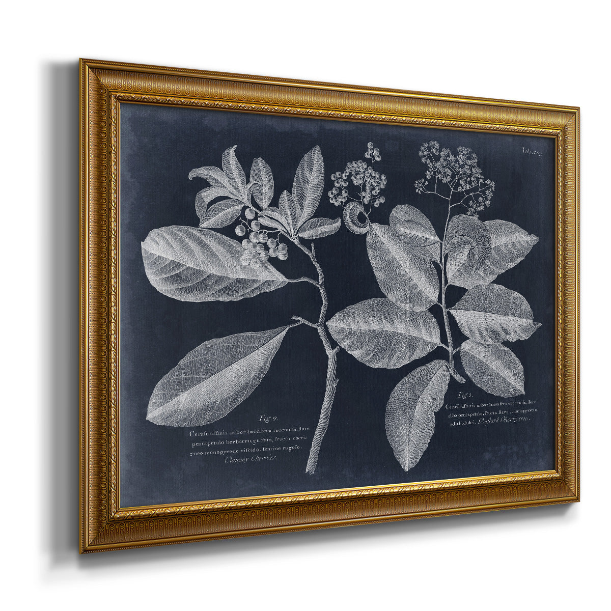 Foliage on Navy IV Premium Framed Canvas- Ready to Hang