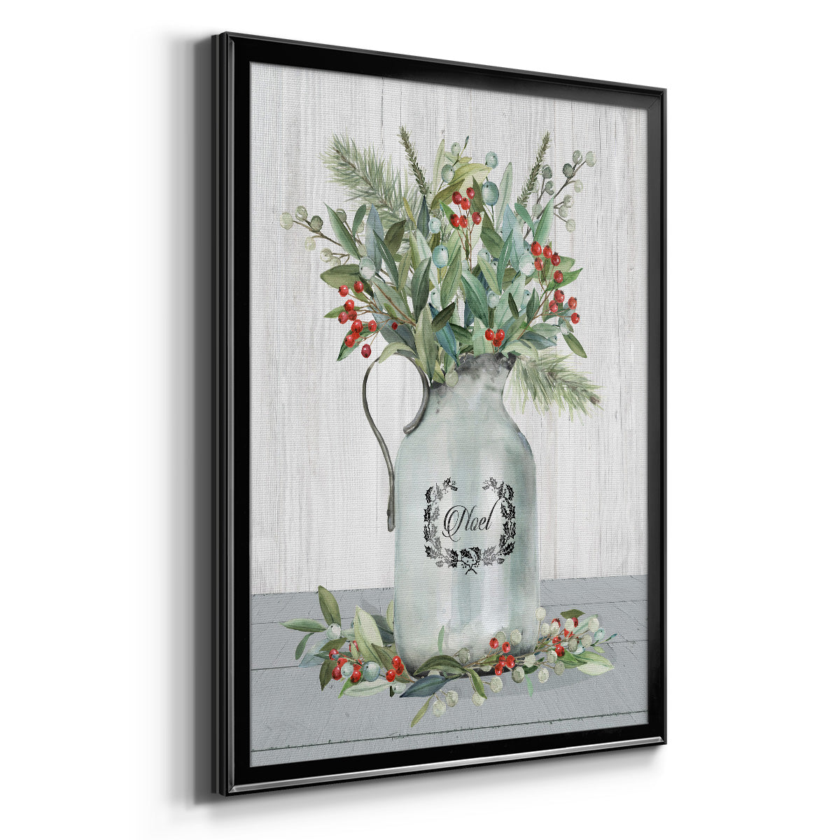 Farmhouse Christmas Noel - Modern Framed Canvas Print