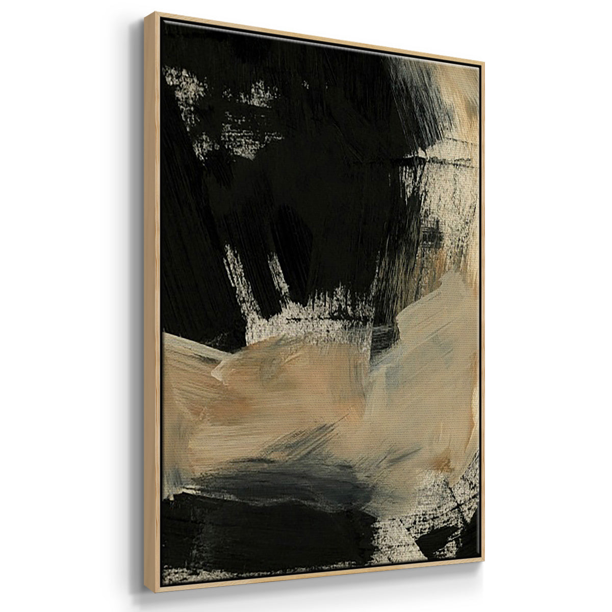 Baked Paintstrokes IV - Framed Premium Gallery Wrapped Canvas L Frame 3 Piece Set - Ready to Hang