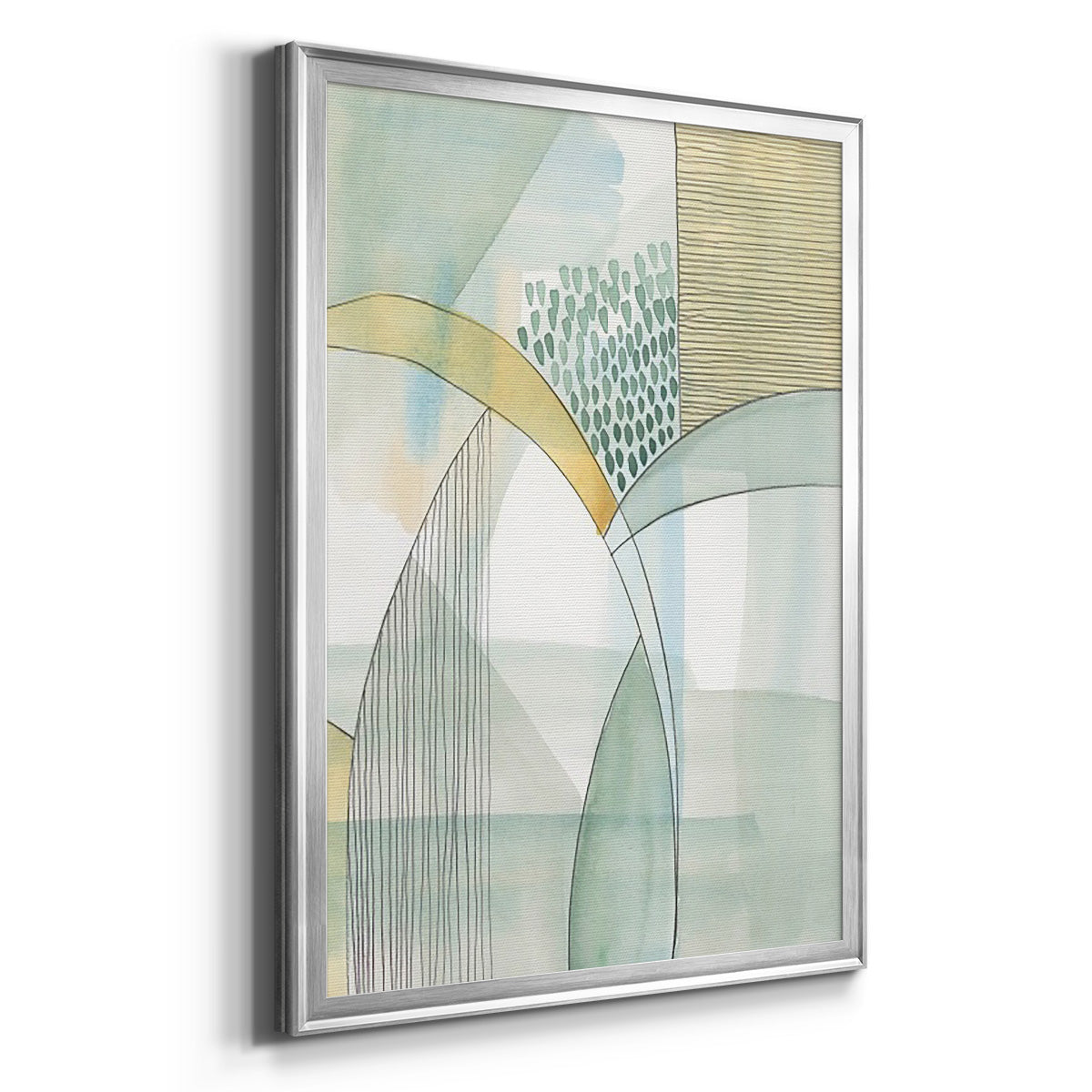 Mint Reflection I - Modern Framed Canvas Print