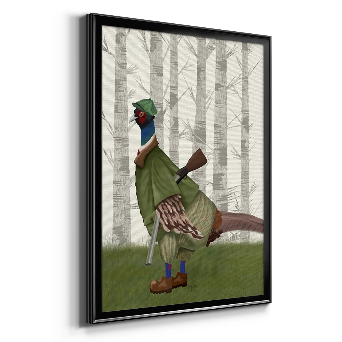 Pheasant Shooting Party 1 - Modern Framed Canvas Print