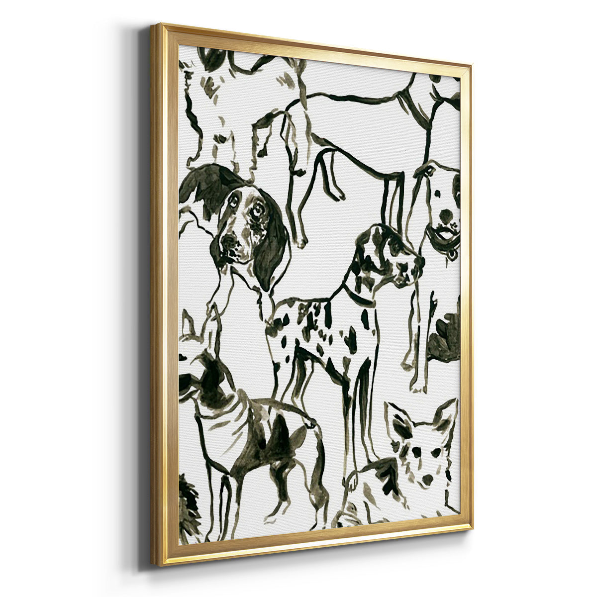 Canine Collage II - Modern Framed Canvas Print
