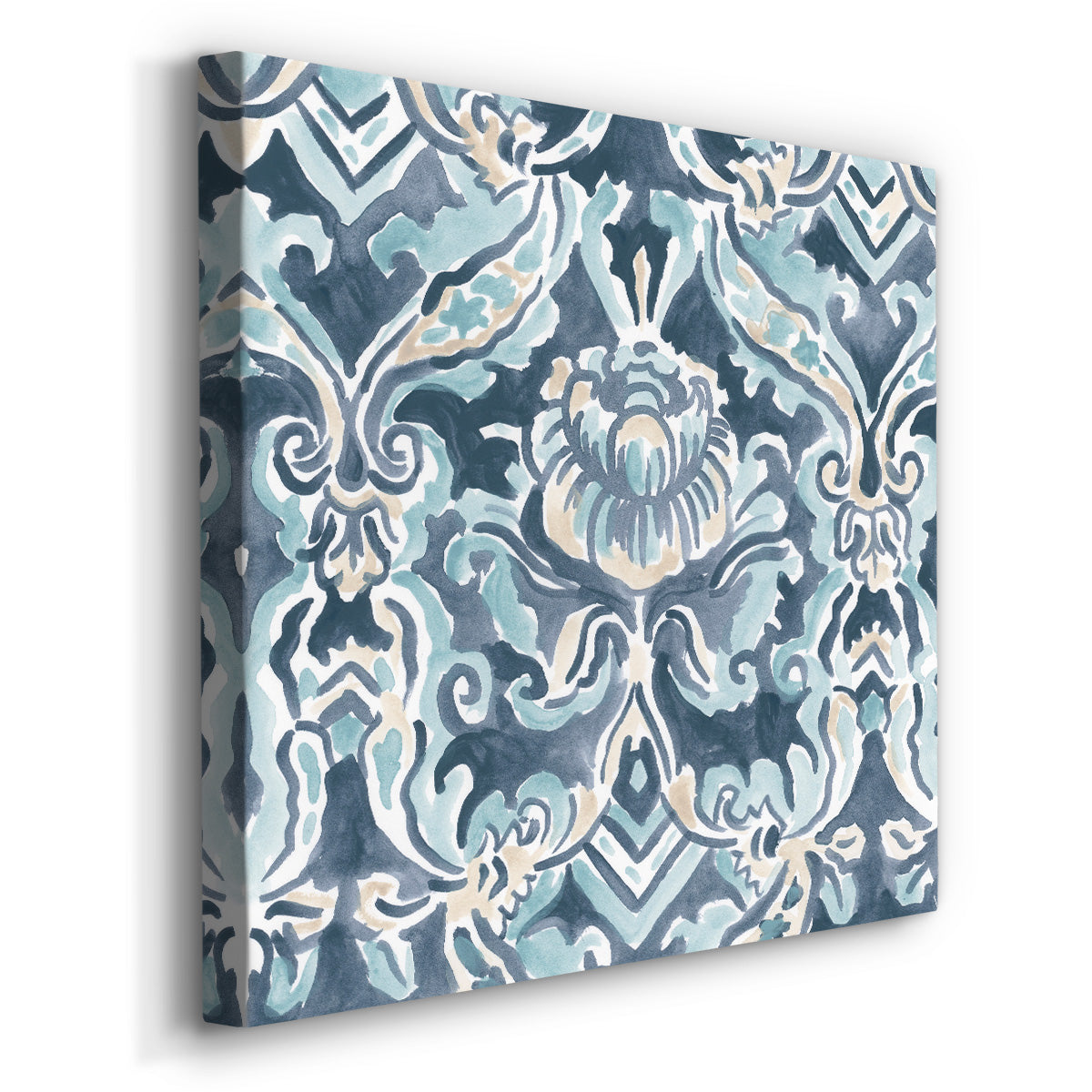 Blue & Khaki Motif IV - Canvas Art Print