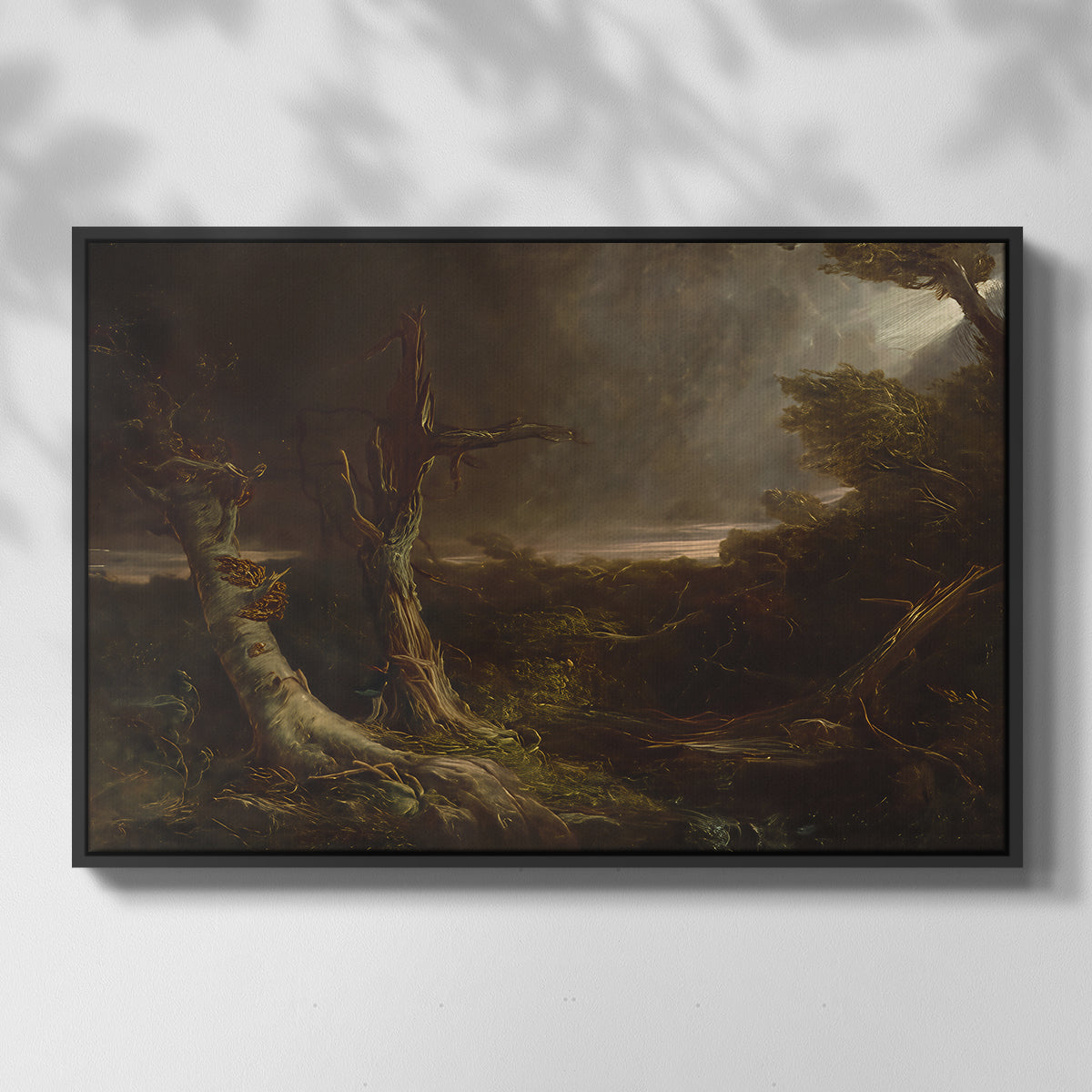 Tornado in an American Forest, 1835 - Floater Framed Canvas Print