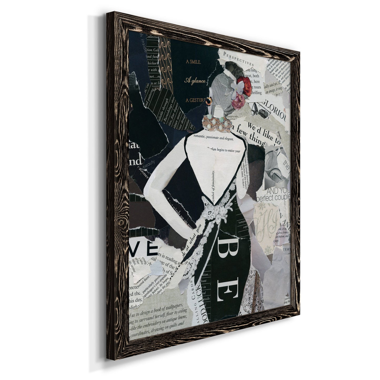 Fashion Mosaic II - Barnwood Framed Canvas Print