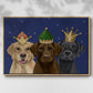 Christmas Labradors, Three Kings - Floater Framed Canvas Print