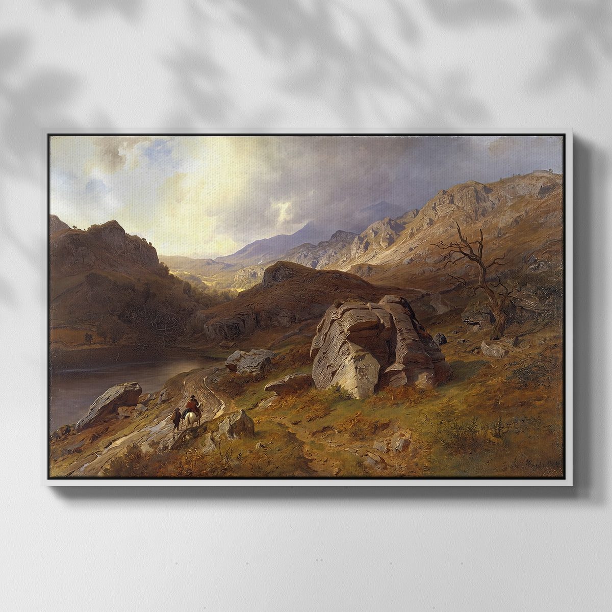 Lledr Valley in Wales, 1864 - Floater Framed Canvas Print