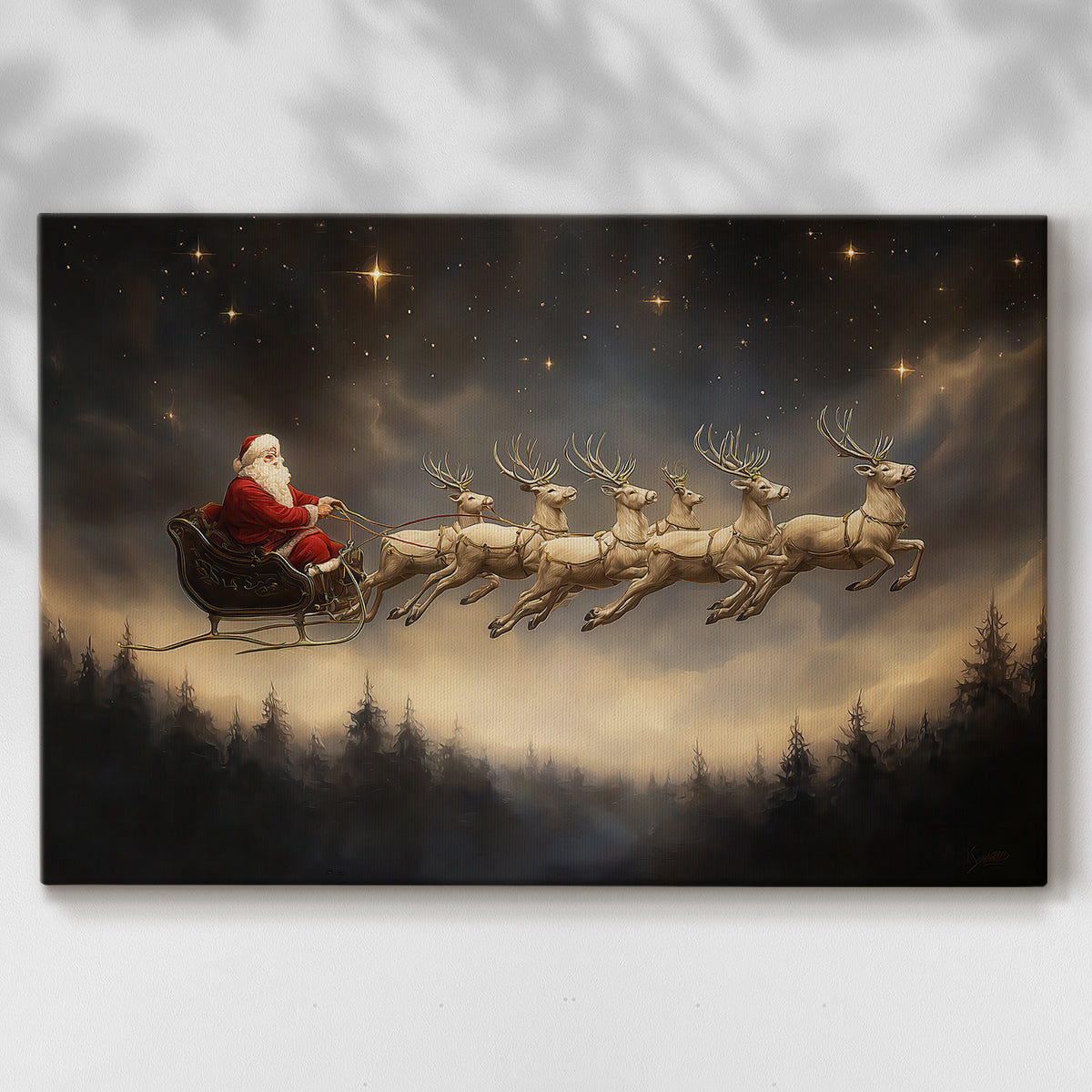 Warm Lantern Carols at Midnight - Canvas Art Print