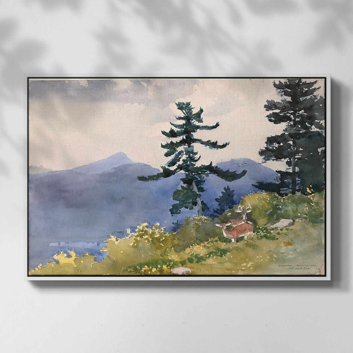 North Woods Club, Adirondacks, 1892 - Floater Framed Canvas Print