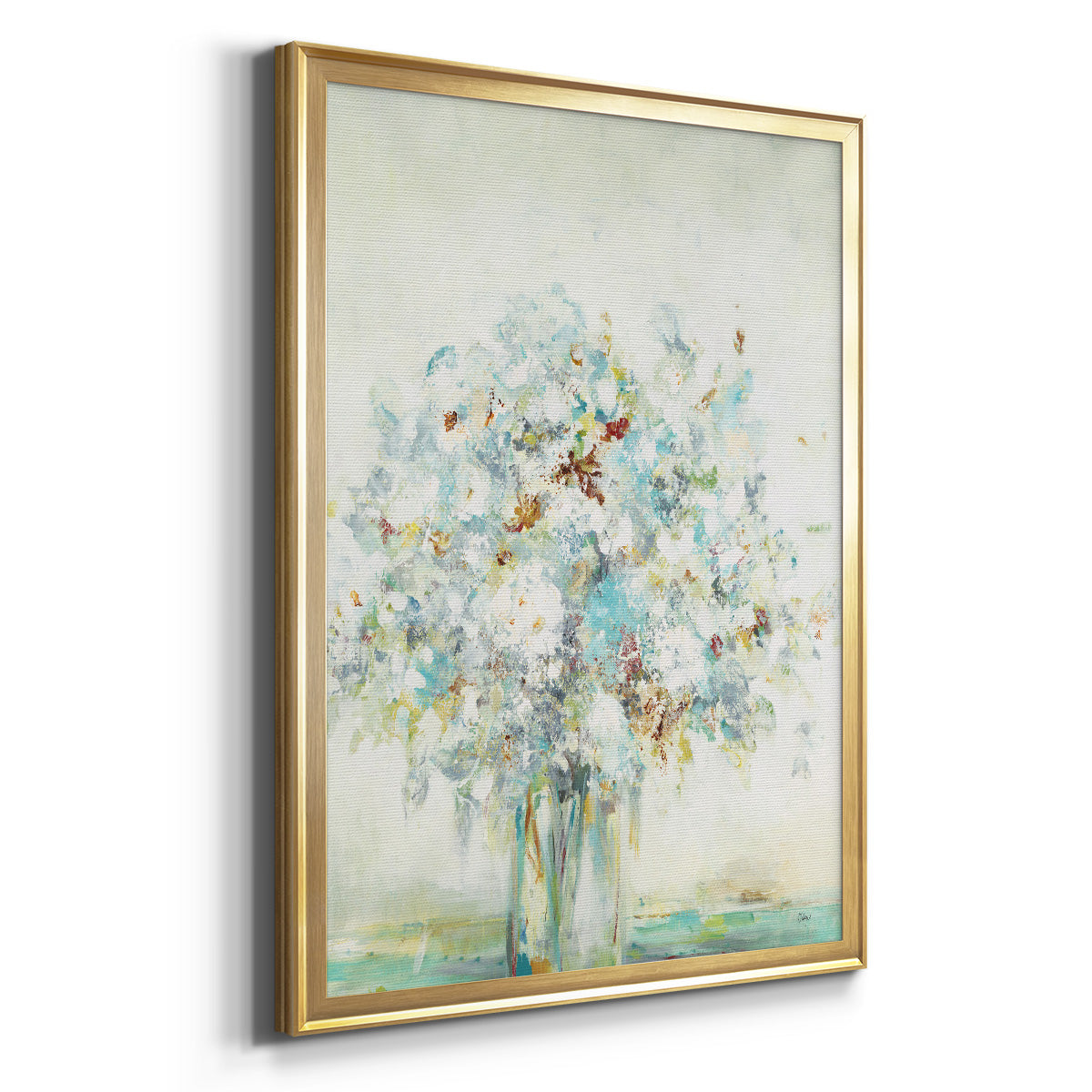 Textured Bouquet - Modern Framed Canvas Print