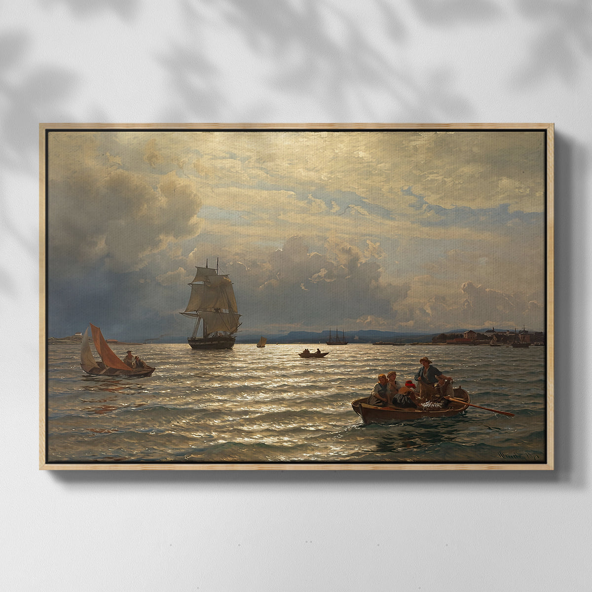 From the Inlet of Oslo, 1874 - Floater Framed Canvas Print