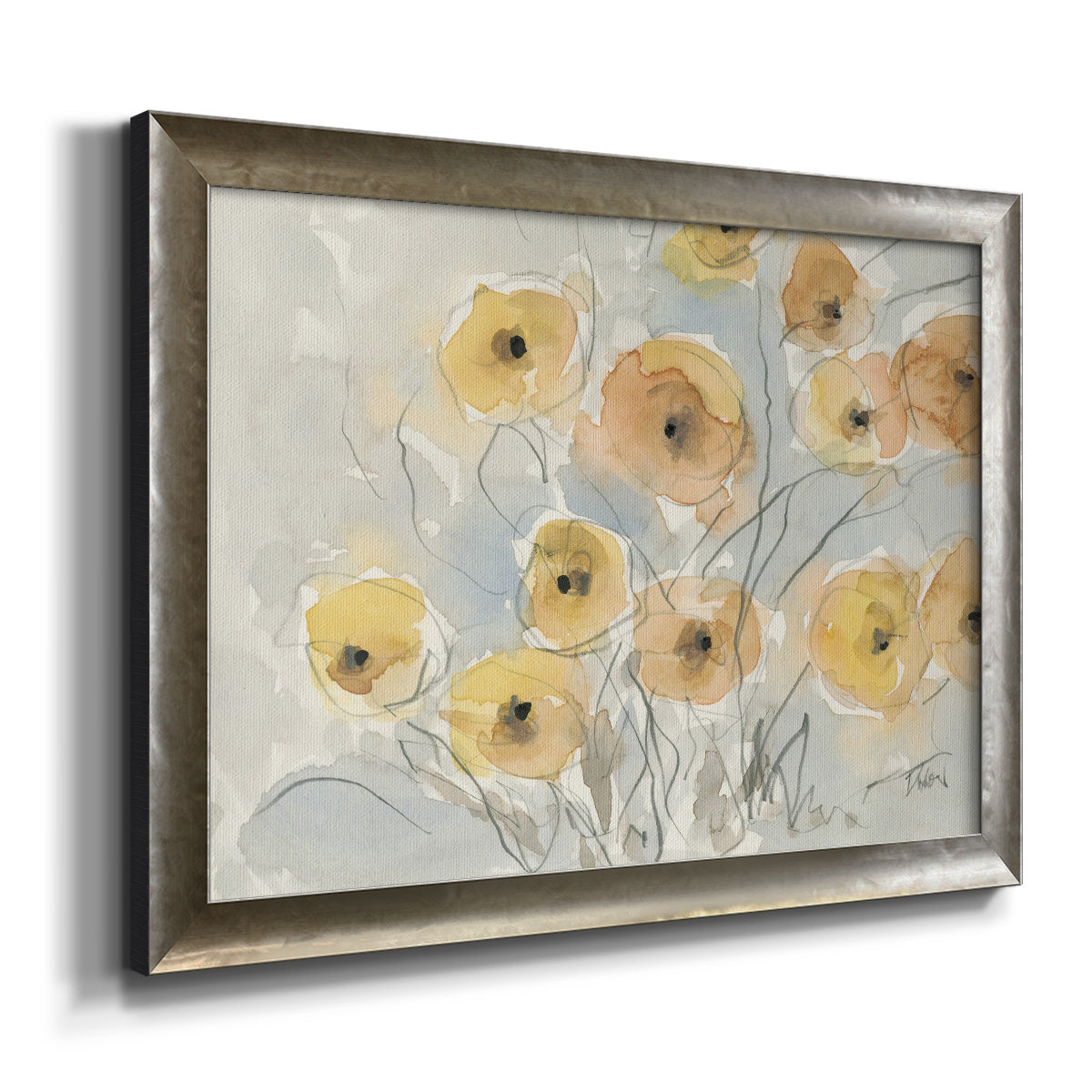 Sunset Poppies I Premium Framed Canvas- Ready to Hang