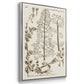 Sepia Botanical Journal IV - Framed Premium Gallery Wrapped Canvas L Frame 3 Piece Set - Ready to Hang