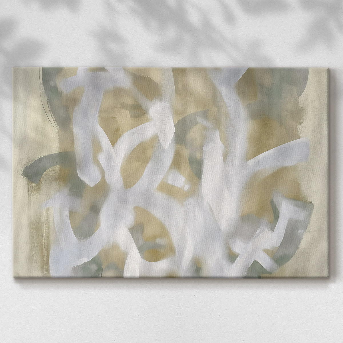 Abstract artwork featuring soft hues and flowing forms expressing movement and emotion in a contemporary style