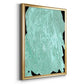 Teal Cascade II - Modern Framed Canvas Print