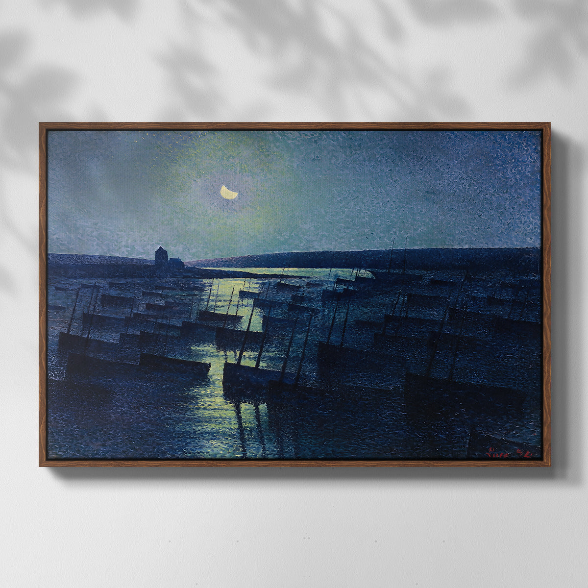 Camaret, Moonlight and Fishing Boats, 1894 - Floater Framed Canvas Print