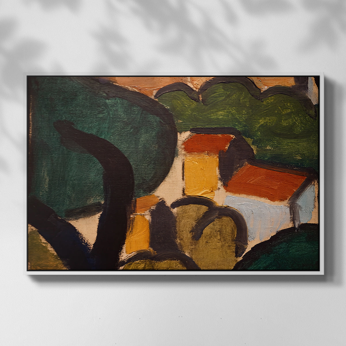 Landscape with Trees and Houses, c. 1905 - Floater Framed Canvas Print