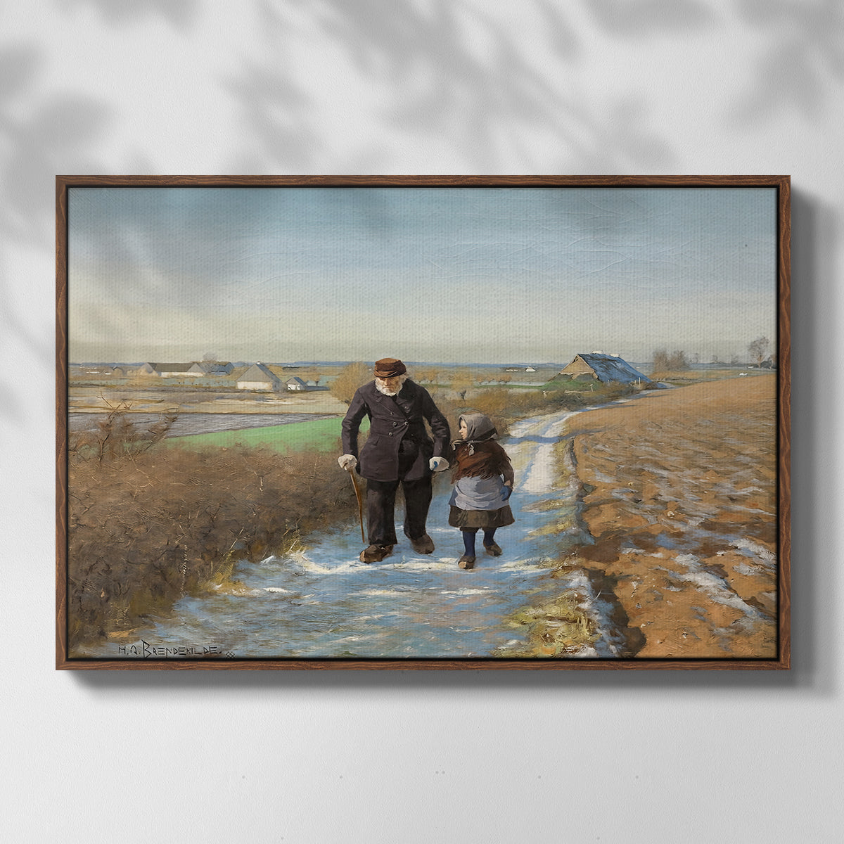 The Old Man and the Child, 1888 - Floater Framed Canvas Print