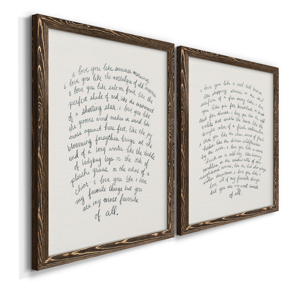 Letter to a Lover I - Premium Framed Canvas 2 Piece Set - Ready to Hang