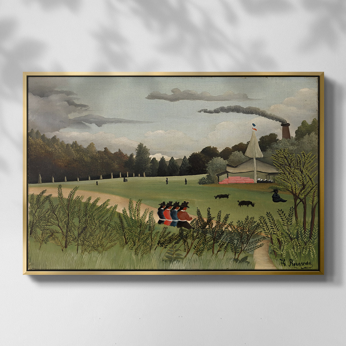 The Chair Factory at Alfortville, 1897 - Floater Framed Canvas Print