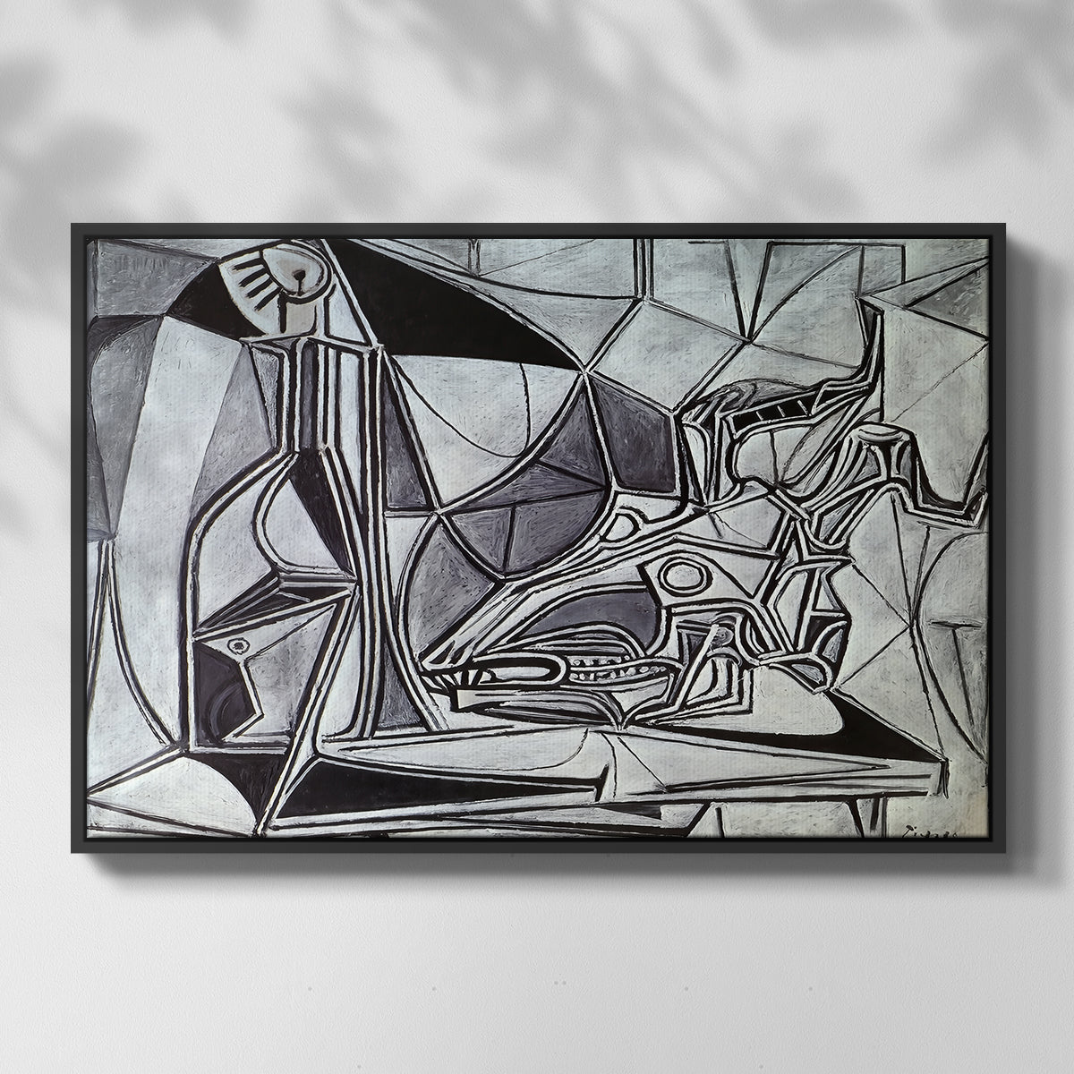 Goat's Skull, Bottle and Candle, 1952 - Floater Framed Canvas Print
