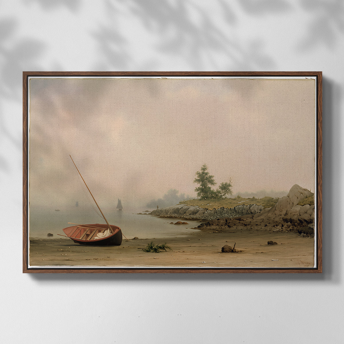 The Stranded Boat, 1863 - Floater Framed Canvas Print