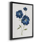 Blue Mums - Modern Framed Canvas Print