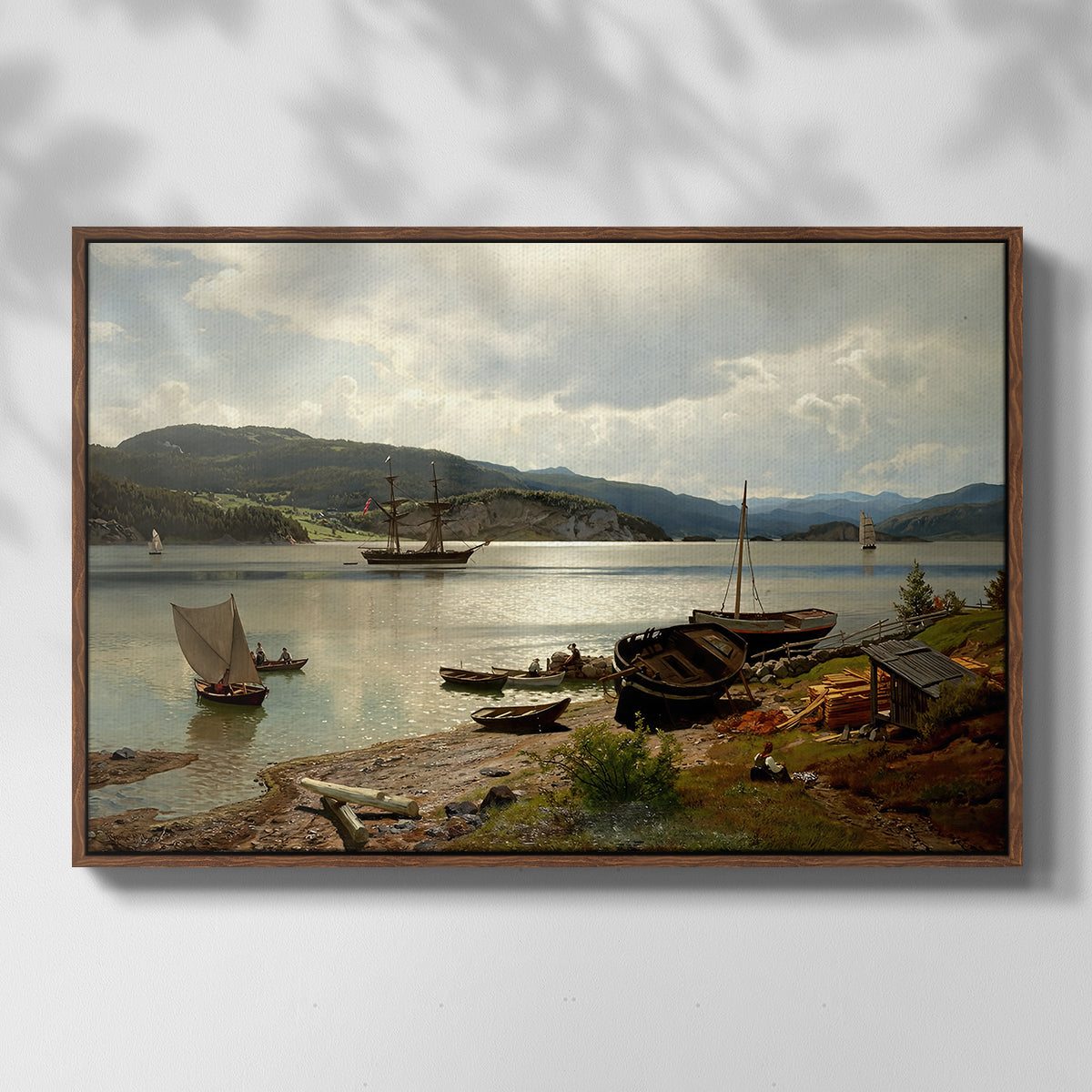 By the Water, 1876 - Floater Framed Canvas Print